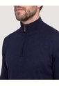 Saco Half Zipper Cuello Alto  Para Hombre Azul Ostu de Ostu