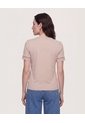 Camiseta Puff Sleeve Charm  Para Mujer Beige Ostu de Ostu