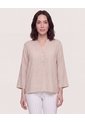 Blusa Basica Manga ¾  Para Mujer Café Ostu de Ostu
