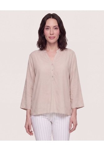 Blusa Basica Manga ¾  Para Mujer Café Ostu Ostu
