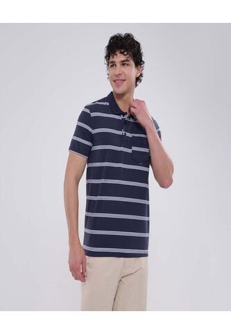 Polo Para Hombre Cuello Tejido Con Bolsillo Color Azul  Marca Ostu #60110643 Ostu