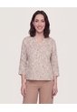 Blusa Basica Manga ¾  Para Mujer Café Ostu de Ostu
