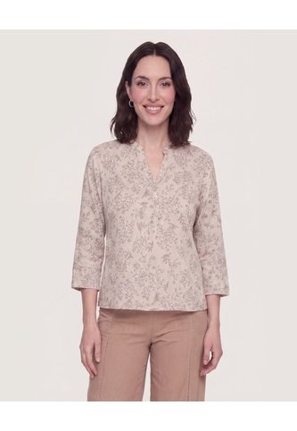Blusa Basica Manga ¾  Para Mujer Café Ostu Ostu