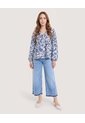 Blusa Estampada Boho Relax  Para Mujer Azul Ostu de Ostu