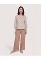 Blusa Basica Manga ¾  Para Mujer Café Ostu de Ostu