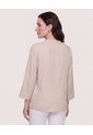 Blusa Basica Manga ¾  Para Mujer Café Ostu de Ostu