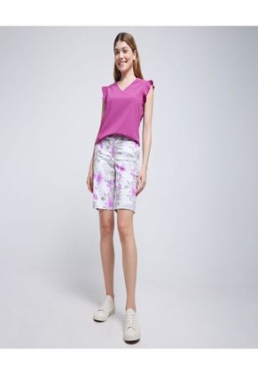 Bermuda Para Mujer  Color Morado Marca Ostu #40100082
