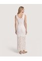 Vestido Midi De Encaje Floral  Para Mujer Hueso Ostu de Ostu