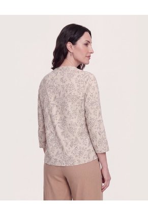 Blusa Basica Manga ¾ Para Mujer Café Ostu