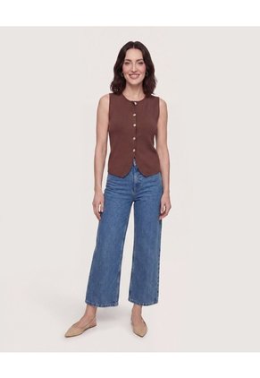 Jean Culotte Easy Fit Para Mujer Azul Ostu