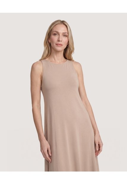 Vestido Sisa Silueta Fluida  Para Mujer Café Ostu
