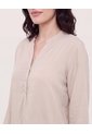 Blusa Basica Manga ¾  Para Mujer Café Ostu de Ostu