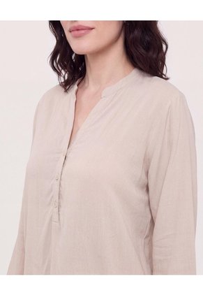 Blusa Basica Manga ¾ Para Mujer Café Ostu