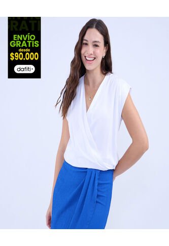 Blusa Para Mujer Manga Sisa Color Blanco Marca Ostu #40121089 Ostu