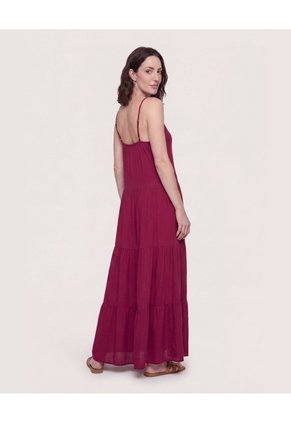Vestido Largo  Para Mujer Vino Ostu