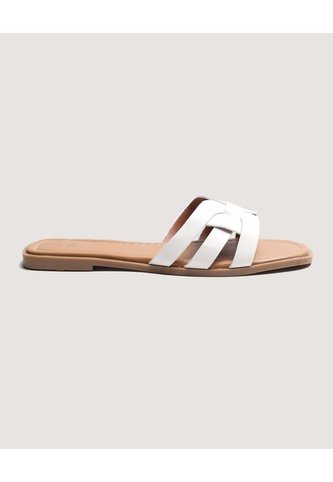 Sandalias Tejido Cruzado  Para Mujer Beige Ostu Ostu