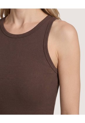 Vestido Midi Ajustado Manga Sisa  Para Mujer Café Ostu