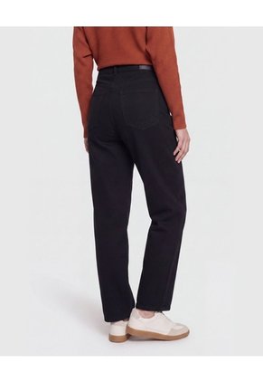 Jean Barrel Dark Shape  Para Mujer Negro Ostu