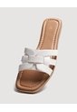 Sandalias Tejido Cruzado  Para Mujer Beige Ostu de Ostu