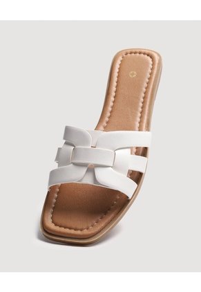Sandalias Tejido Cruzado  Para Mujer Beige Ostu