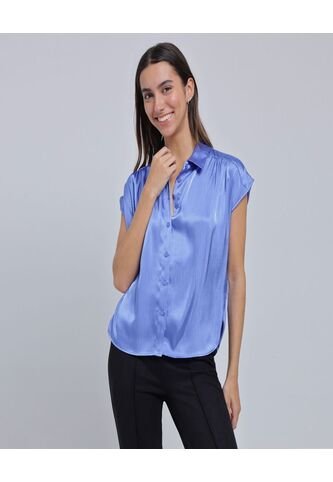 Blusa Para Mujer Manga Sisa Color Azul  Marca Ostu #40121015 Ostu