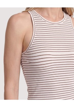 Vestido Midi Ajustado A Rayas  Para Mujer Café Ostu