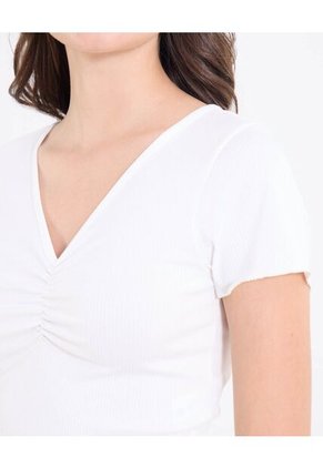 Camiseta  Para Mujer Manga Corta Moda Color Crudo Marca Ostu #40092719