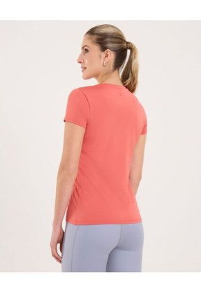 Camiseta Para Mujer Manga Corta Cuello Redondo Color Coral Marca Ostu #40092516