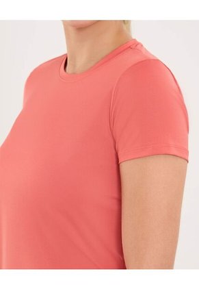 Camiseta Para Mujer Manga Corta Cuello Redondo Color Coral Marca Ostu #40092516