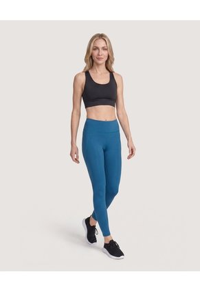 Leggings Deportivo Con Bolsillos  Para Mujer Azul Ostu