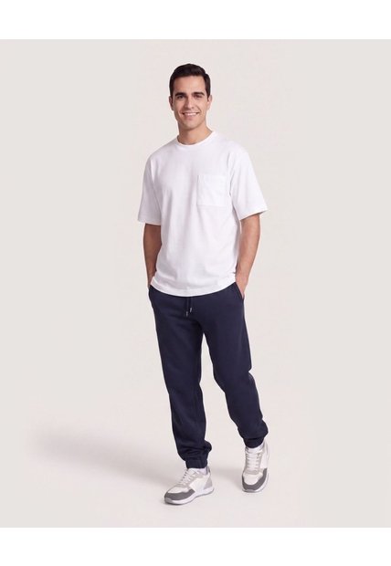 Camiseta Regular Texturizada  Para Hombre Crema Ostu