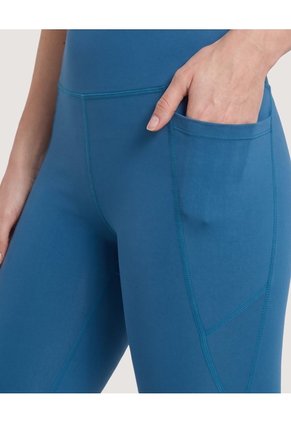 Leggings Deportivo Con Bolsillos  Para Mujer Azul Ostu