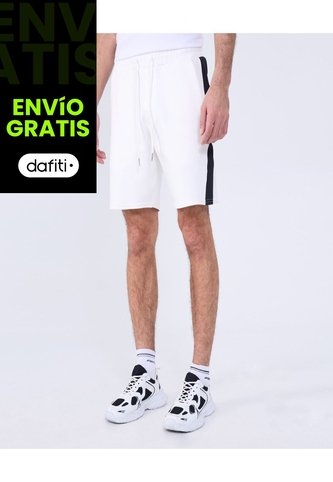 Bermuda Para Hombre Deportiva Corto Color Crema Marca Ostu #60100424 Ostu