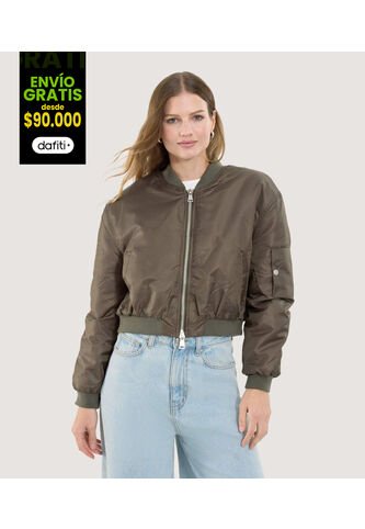 Chaqueta Para Mujer Bomber Color Verde  Marca Ostu #40080217 Ostu
