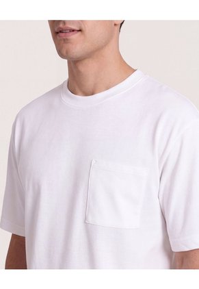 Camiseta Regular Texturizada  Para Hombre Crema Ostu