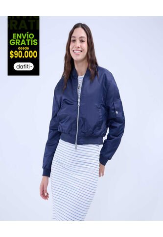 Chaqueta Para Mujer Bomber Color Azul  Marca Ostu #40080217 Ostu