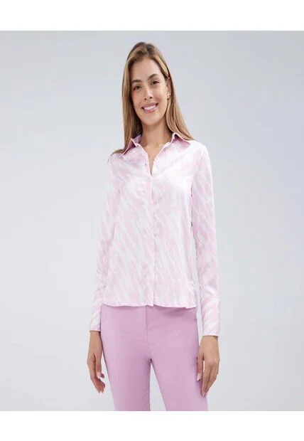 Camisa Para Mujer Manga Larga Color Rosado  Marca Ostu #40010225