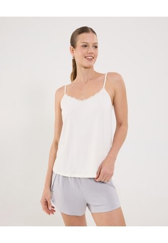 Camiseta Para Mujer Manga Sisa Cuello V Color Marfil Marca Ostu #40092493 Ostu