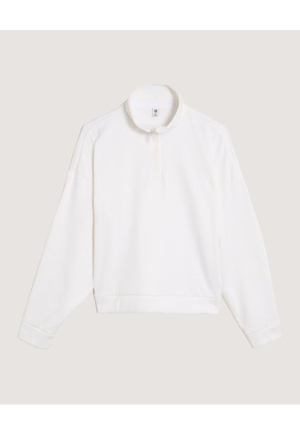 Buzo Cuello Alto  Para Mujer Blanco Ostu