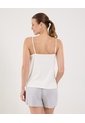 Camiseta Para Mujer Manga Sisa Cuello V Color Marfil Marca Ostu #40092493 de Ostu