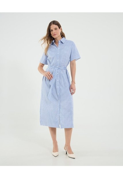 Vestido Para Mujer M/C Largo Color Azul Marca Ostu #40170341