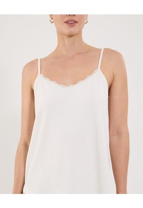 Camiseta Para Mujer Manga Sisa Cuello V Color Marfil Marca Ostu #40092493
