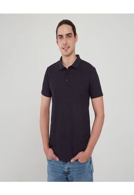 Polo Para Hombre Cuello Tejido Sin Bolsillo Color Azul  Marca Ostu #60110579