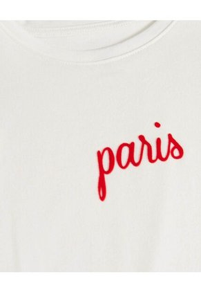 Camiseta Infantil Niña Manga Corta Cuello Redondo Color Crema Marca Ostu #90090276