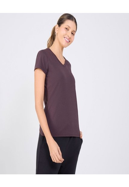 Camiseta Para Mujer Manga Corta Color Café  Marca Ostu #40092274