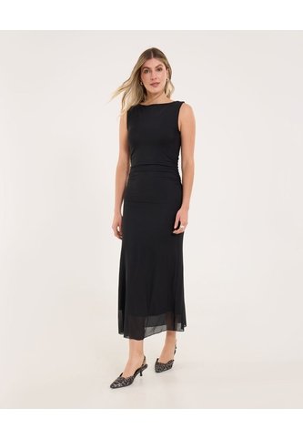 Vestido Para Mujer M/Sisa Medio Color Negro Marca Ostu #40170348 Ostu