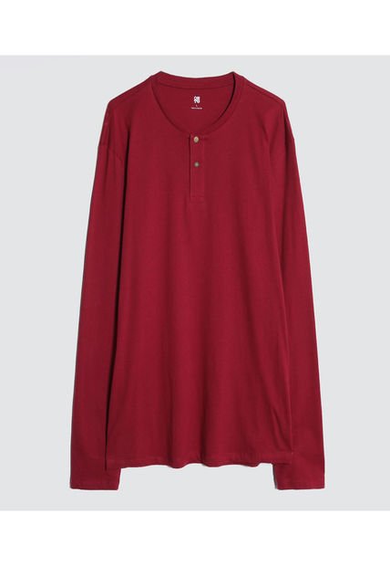 Camiseta Para Hombre Manga Larga Color Vino Marca Ostu #60091204