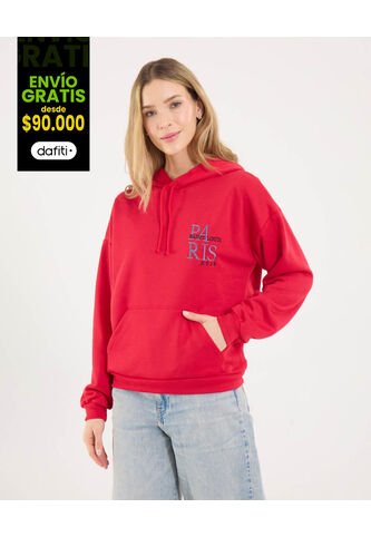 Buzo Para Mujer Hoodie Color Rojo Marca Ostu #40060406 Ostu