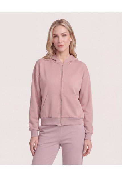 Hoodie Unicolor  Para Mujer Piel Ostu