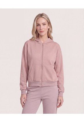 Hoodie Unicolor Para Mujer Piel Ostu